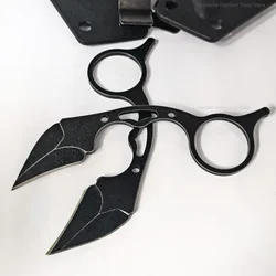 Mini cuchillo de garra pequeño multifuncional, cuchillo curvo de supervivencia para caza al aire libre, cuchillo portátil fresco con funda K