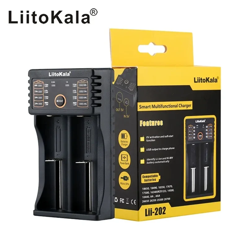 Ładowarka LiitoKala Lii-500 Lii-PD4 Lii-S8 Lii-600 Lii-PD2 Lii-402 do akumulatorów 18650 26650 21700 AA AAA 3,7 V/3,2 V/1,2 V