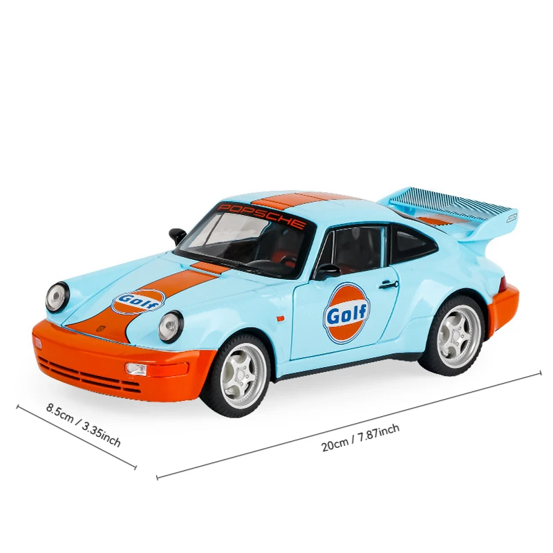 1:24 porsche 964 carrera rs 911 liga carro diecasts & veículos de brinquedo modelo de carro som e luz puxar para trás carro brinquedos para crianças presentes