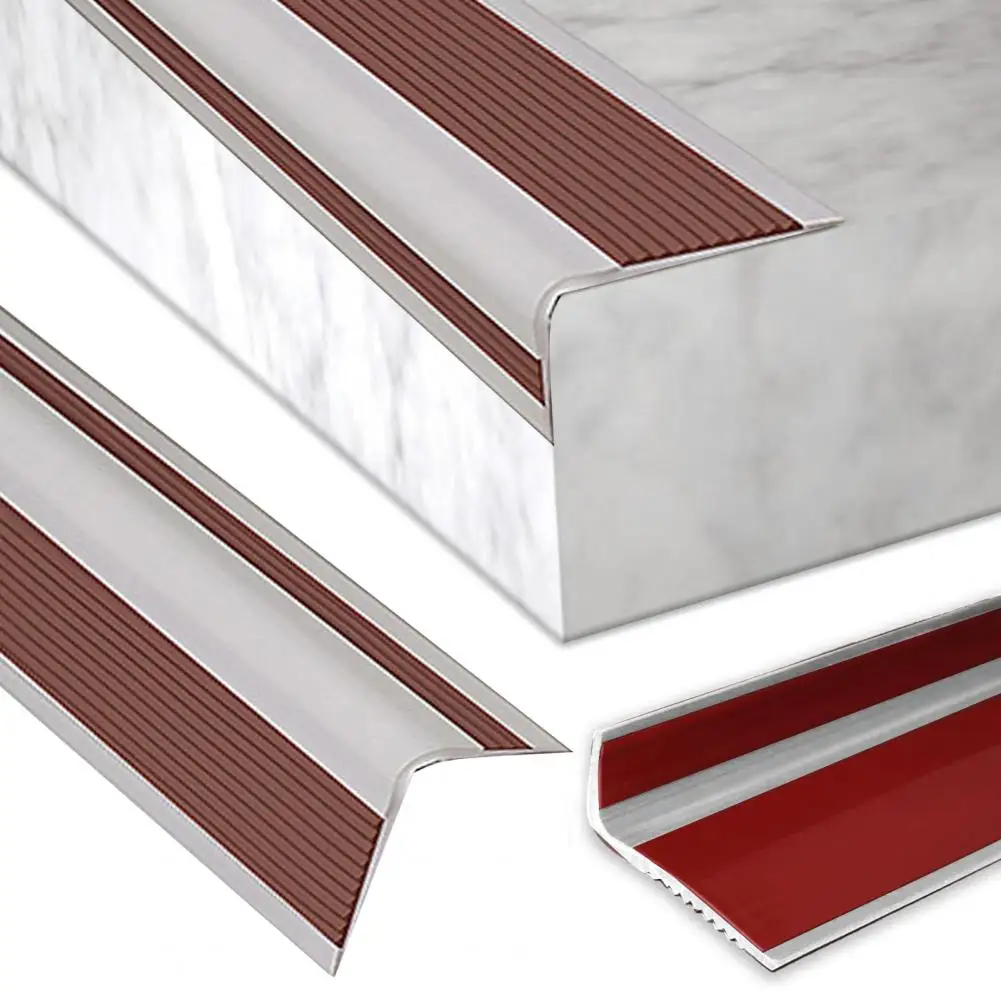 100/200cm Self-Adhesive Stair Edge Protector Non-Slip Waterproof Stair Edge Stripe Indoor Stair PVC Anti-slip Strip Edge Trim