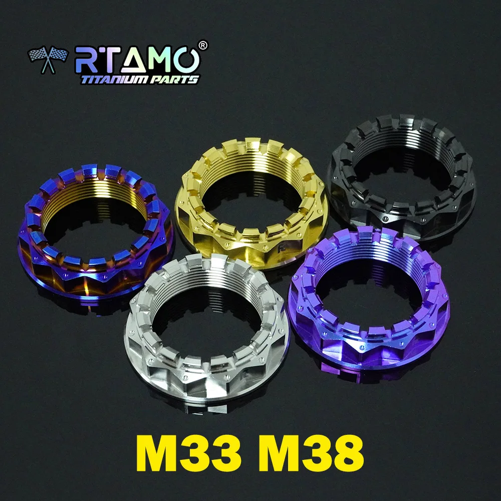 

RTAMO Gr5 Titanium Alloy Nut M33 M38 TC4 Rear Axle Nut fit for Ducati Hypermotard 821 796