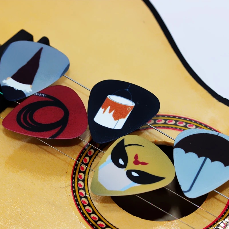 SOACH Fashion 10Pcs 0.46/0.71/1.0mm Thickness Guitar Picks Simple Guitar Accessories Guitar Pick for Ukulele Guitar Paddles