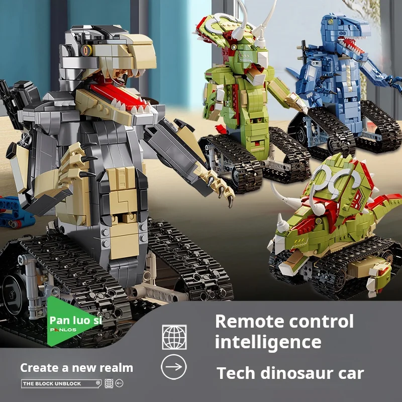 

Dinosaur Tank Remote Control Building Block 615006 800Pcs Puzzle Variable Desktop Ornament Moc Kid Educational Toy Birthday Gift