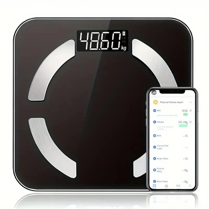 Smart Body Fat Scale High Precision Bluetooth Weight Scale with HD Display and Mobile App Connection for BMI Fat  Muscle