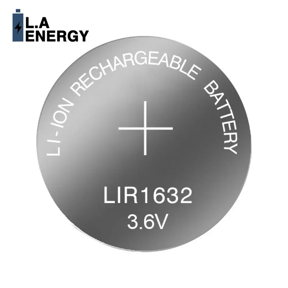 2PCS LIR1632 3.6V 35mAh Rechargeable Lithium Button Battery Replace CR1632  Coin Cell for Watch Calculator Clock Remote 1632