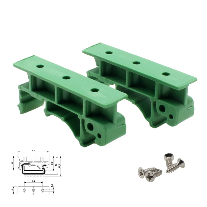 Mounting adapter can be used as end stop  gray green black Circuit Board Mounting Bracket For Mounting DIN Rail