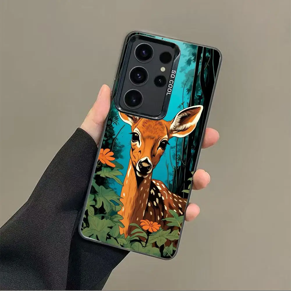 

Forest deer case for Galaxy S25 S24 S23 S22 S21 S20 Ultra/ FE/Plus shock-proof rear cover anti-fingerprint
