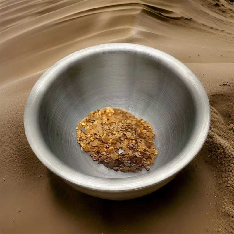 Portable Steel Gold Panning Dish Bowl for Outdoor Activity Seeker