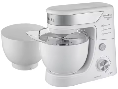 Batedeira Planetária Mondial Branco e Inox 700W - 110V
