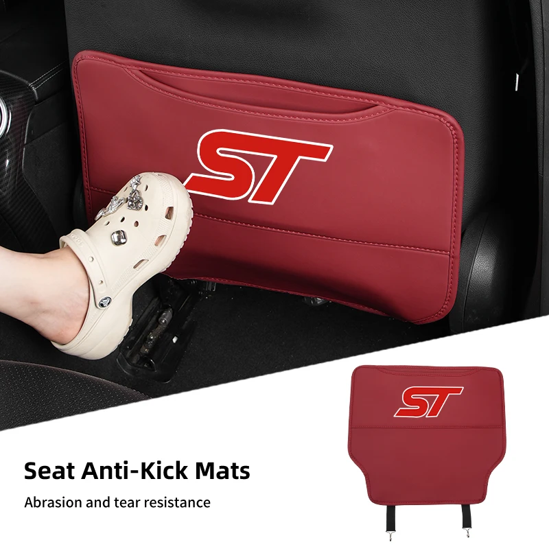 Car Leather Half-Cover Seat Anti-Kick Mats Pad Storage Pouch For Ford Fiesta Focus mk2 mk3 Ranger Mondeo mk4 S-MAX Kuga Mustang - view 4