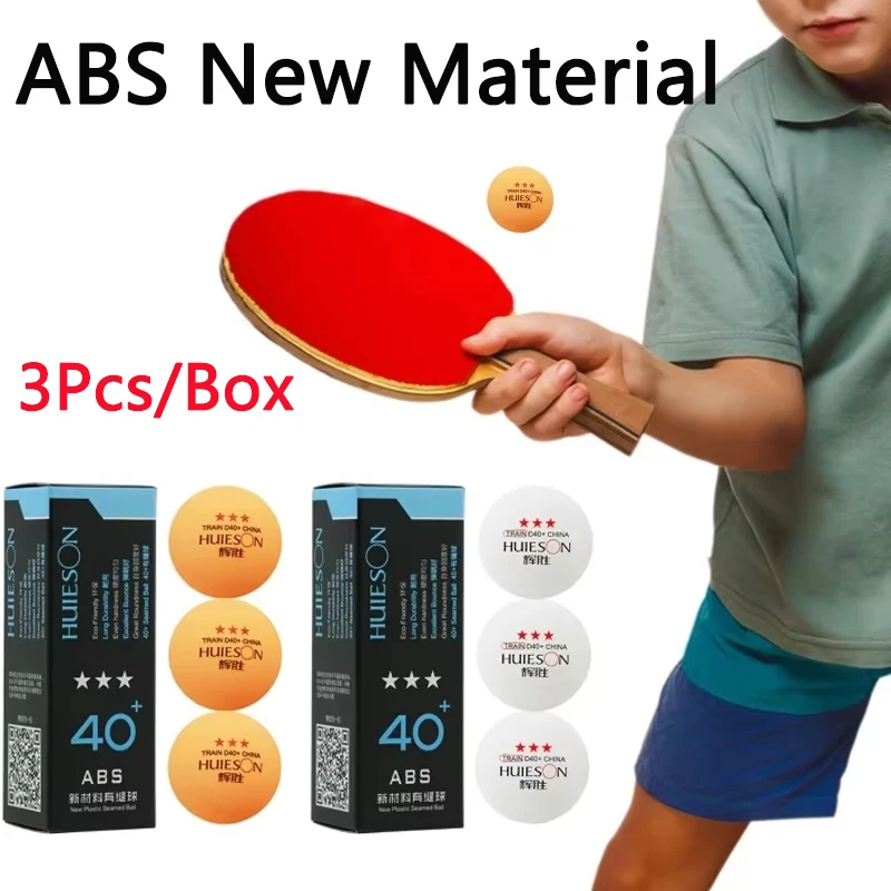 3 unids/caja 3 estrellas 40+ pelotas de Ping Pong Premium práctica avanzada pelota de tenis de mesa pelota de entrenamiento Materal ABS para práctica