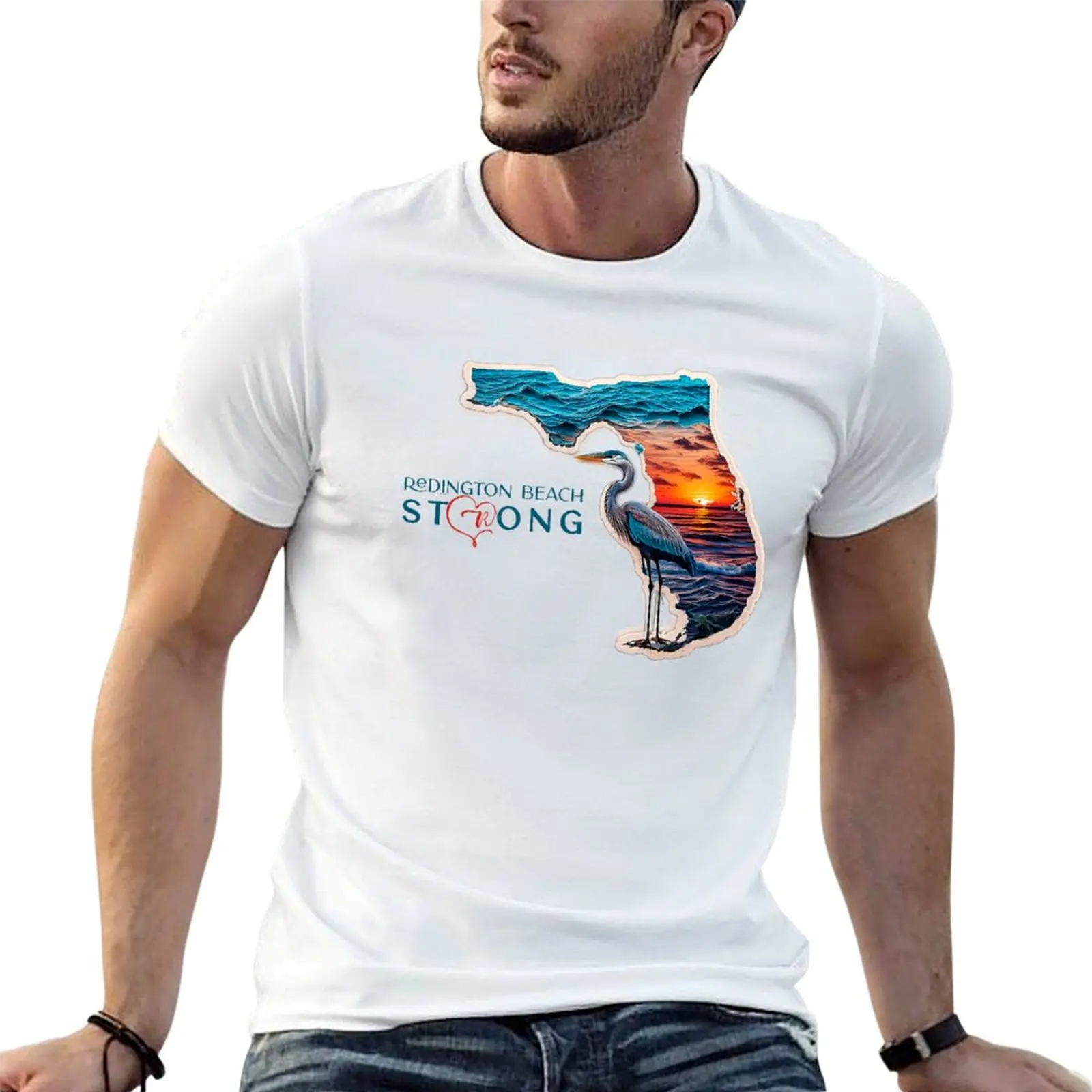 Camiseta con estampado de Redington Beach Florida Strong, camiseta para hombre, camiseta de algodón, paquete de camisetas