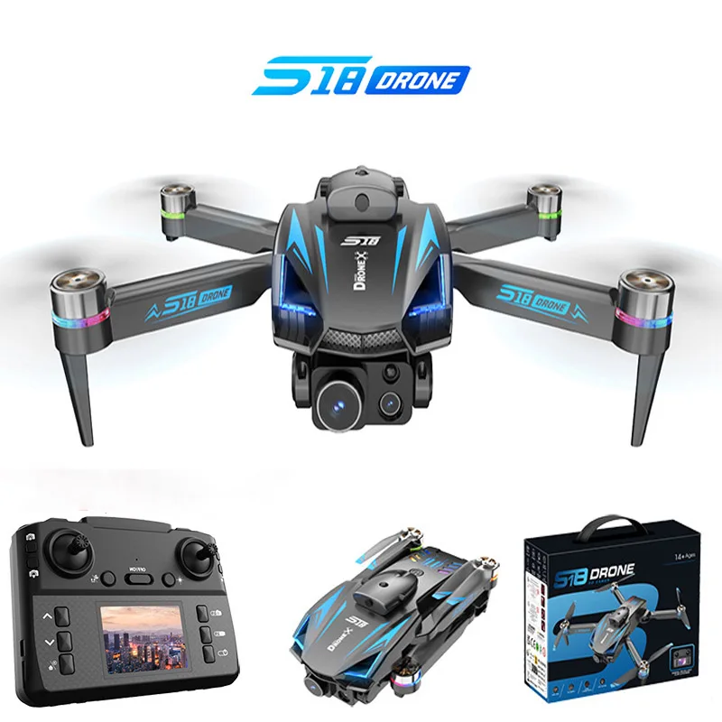 

S18 PRO Mini Drone Camera 8K Profesional FPV Dron with 4k Camera RC Quadcopter Obstacle Avoidance Aerial Aircraft Helicopters HD