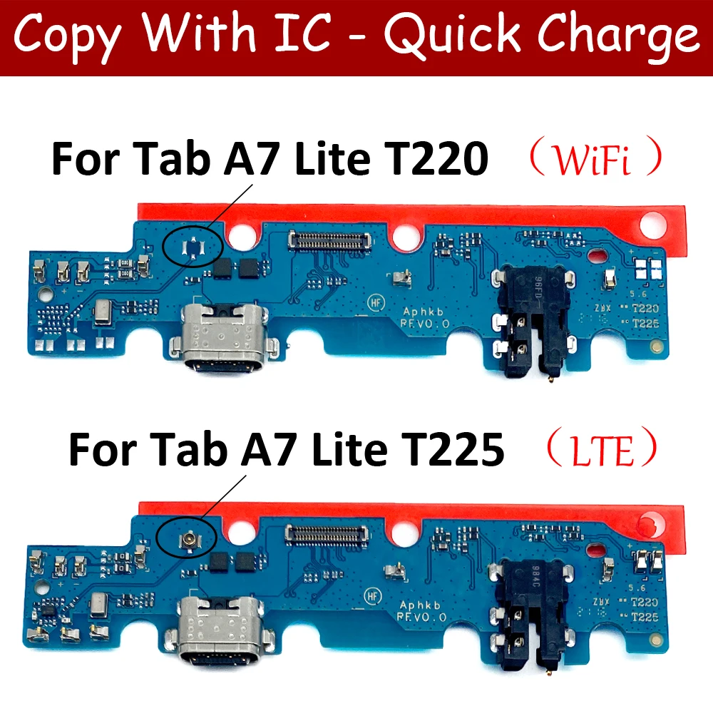 Conector de base de carga USB para Samsung Tab A7 Lite T220 T225, placa de puerto, Cable flexible