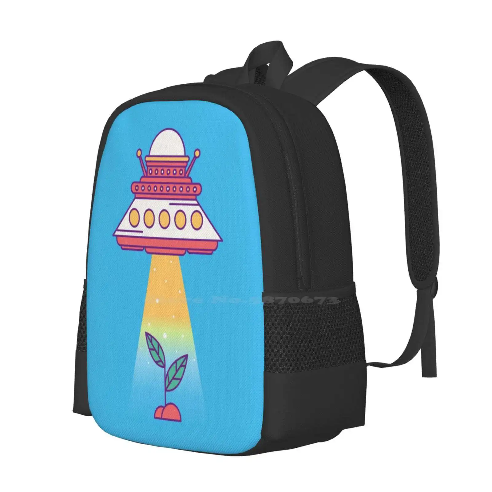 The Life Stealer Hot Sale Schoolbag Backpack Fashion Bags Earth Ufo Alien Science Fiction Sci Fi Popular Pop Culture Vector