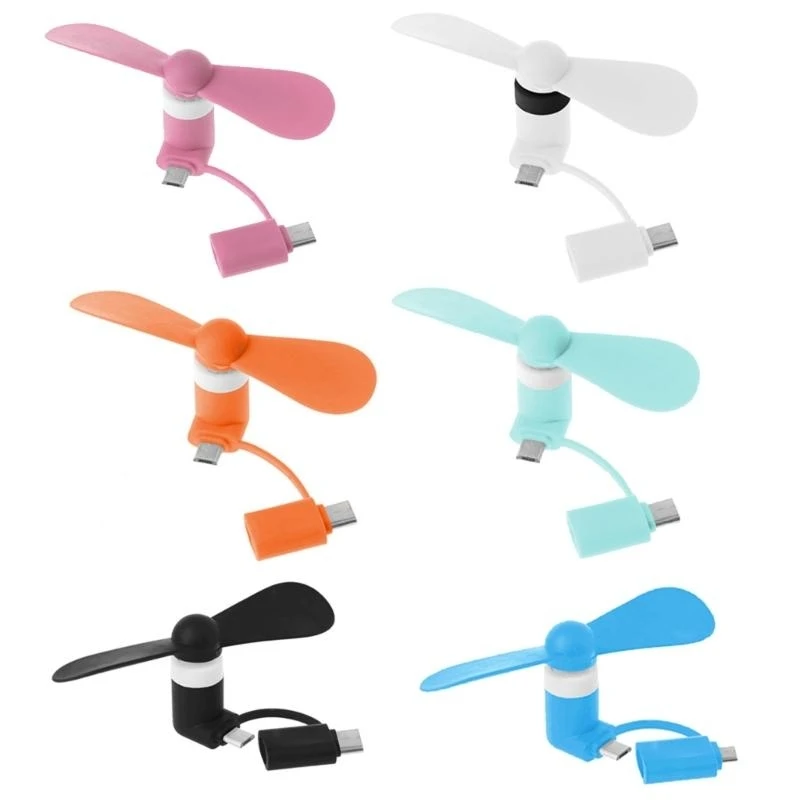 090F Mini милый USB-вентилятор типа C Съемный Гаджеты Низкая мощность для телефонов