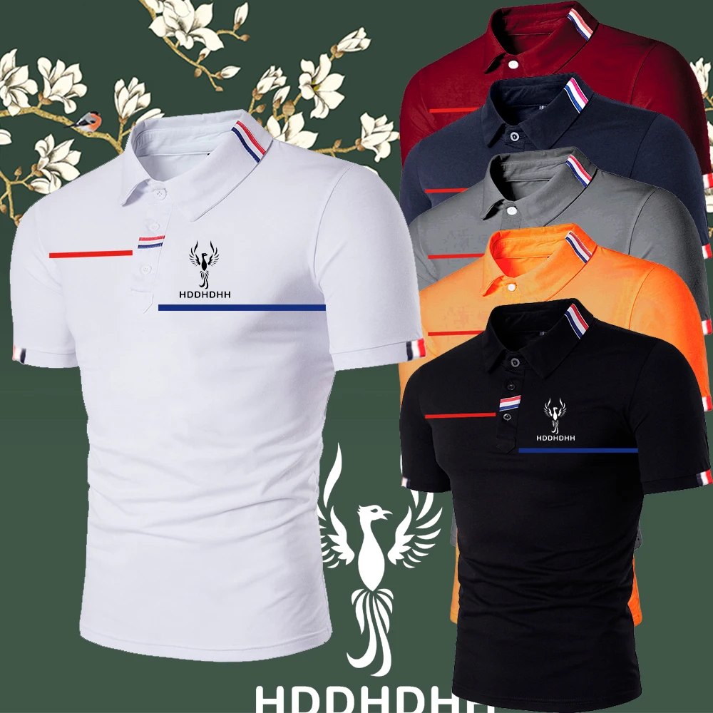 HDDHDHH Brand Print Summer Golf Clothing Men Short Sleeve Polo For Casual Solid Color Blouse