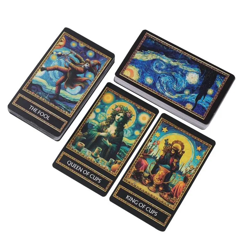 78Pcs Fortune Telling Tarot Cards Starry Space Tarot Cards Divination Tools Standard Tarot Decks for Board Game Fate Divination