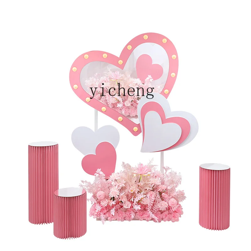 Arrangement de scène XL, décoration de fenêtre d'activité rose, hall d'exposition hôtel restaurant