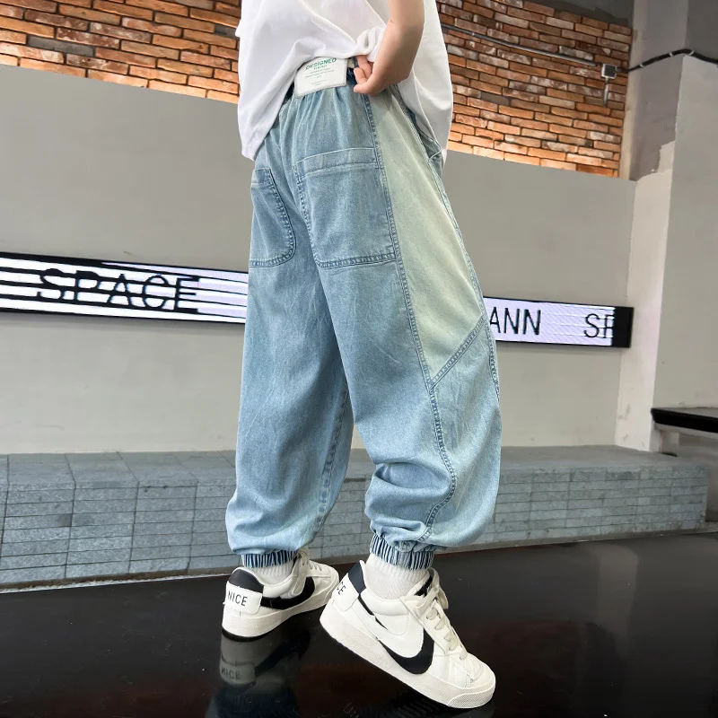 Boys Jean Pants Long Trousers Denim 2024 Thread Spring Autumn Baby's Kids Teenagers High Quality School Children's Clothing