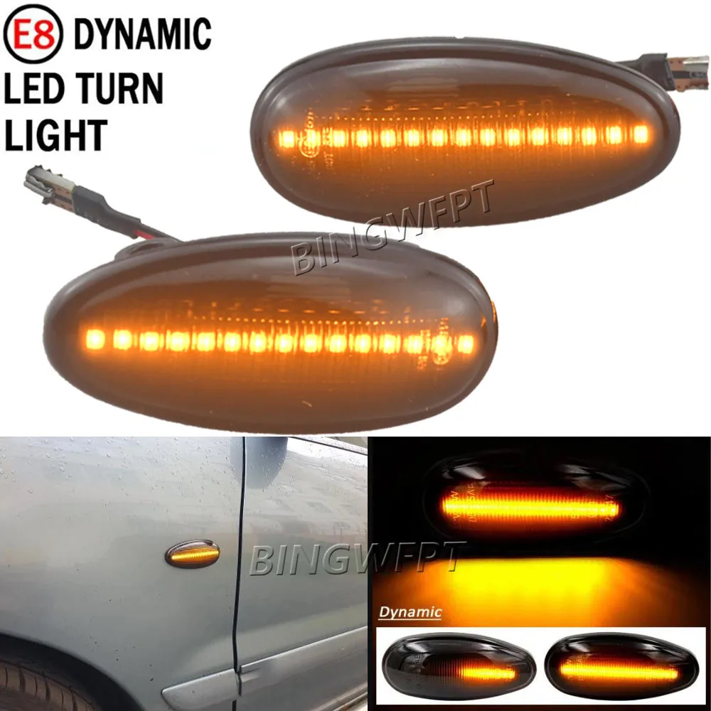 For Mitsubishi Pajero Sport K9 Galant Outlander Lancer Freeca I-Miev 2PCS LED Dynamic Side Marker Lights Arrow Turn Signal Lamps