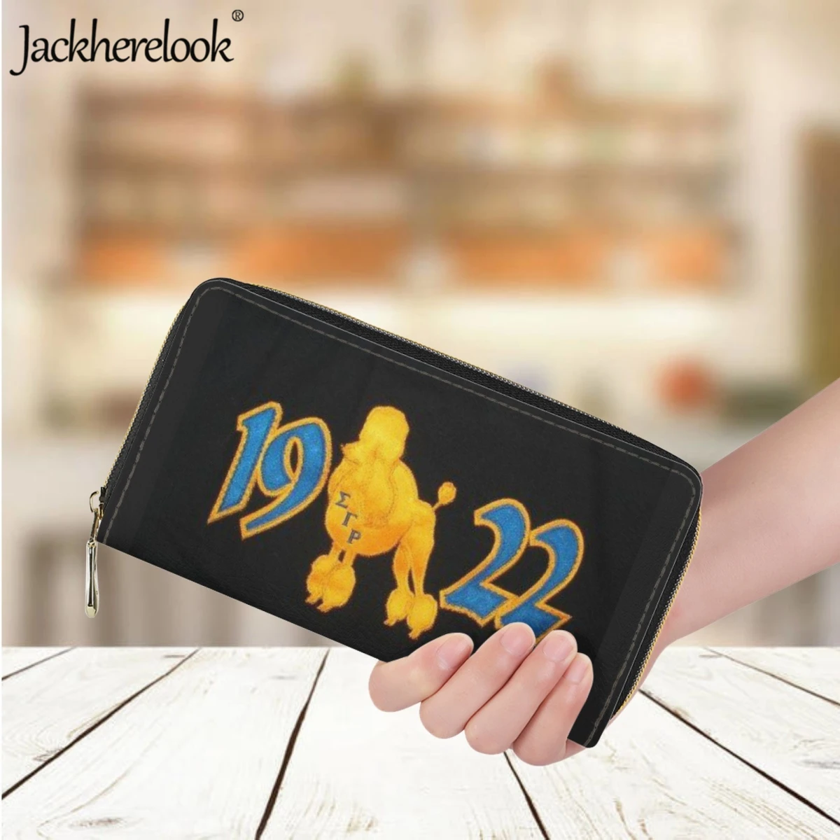 Jackherelook New Hot Sigma Gamma Rho Sorority 1922 Brand Design Ladies Long Wallet PU Leather Purse Business Bank Card Holder