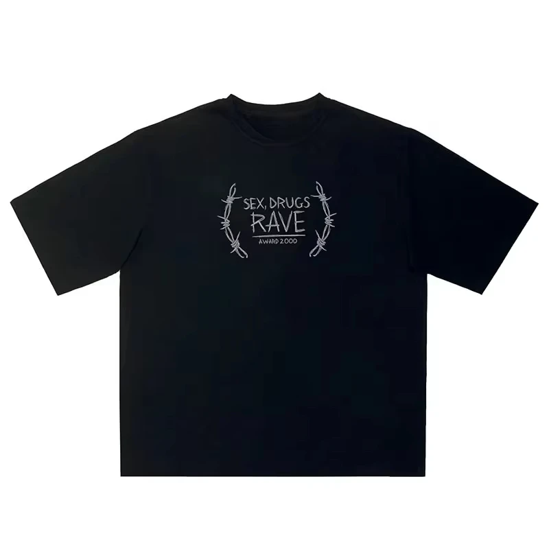 

2025 Summer streetwear Fashion Y2k top Short-sleeved Kpop oversized pattern T-shirt for men and women