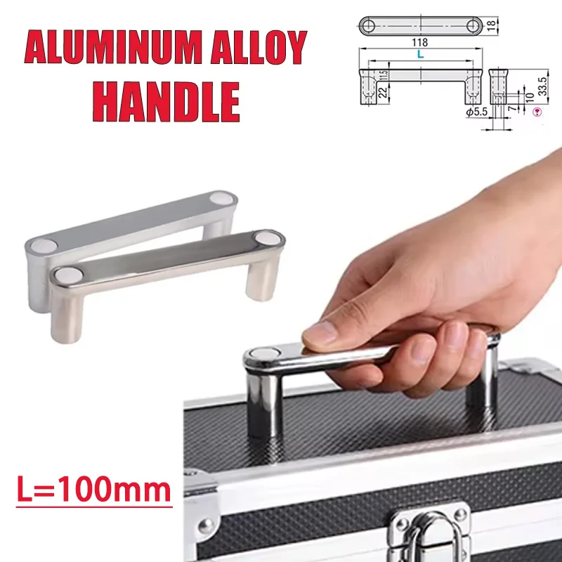 

1pcs 304 Stainless Steel Toolbox Handle Hole Spacing 100mm Aluminum Alloy Exterior Type Equipment Door Handle XAE91/ XAE93