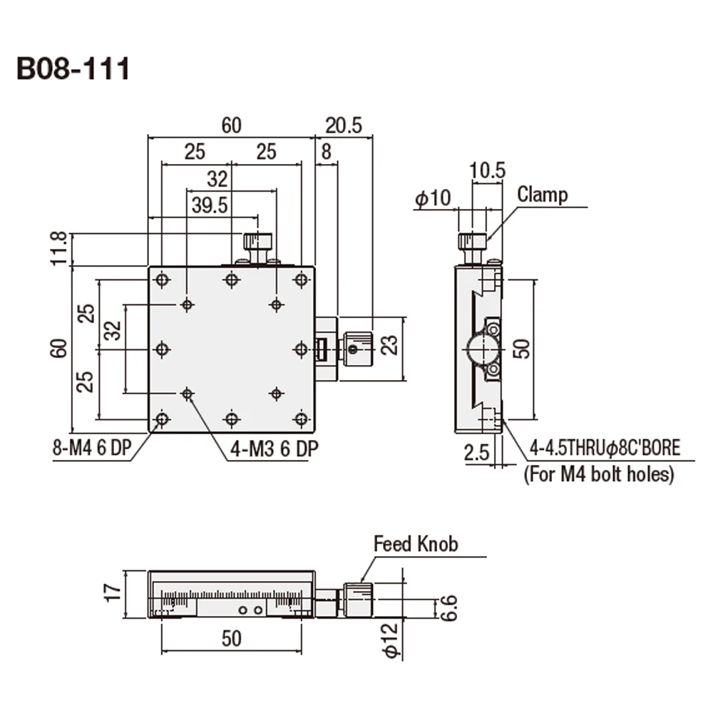 X-axis Suruga seiki B08-111 XYEG60 Manual Precision Displacement Fine-tuning Slide Table Optical Dovetail Slot Platform Copper