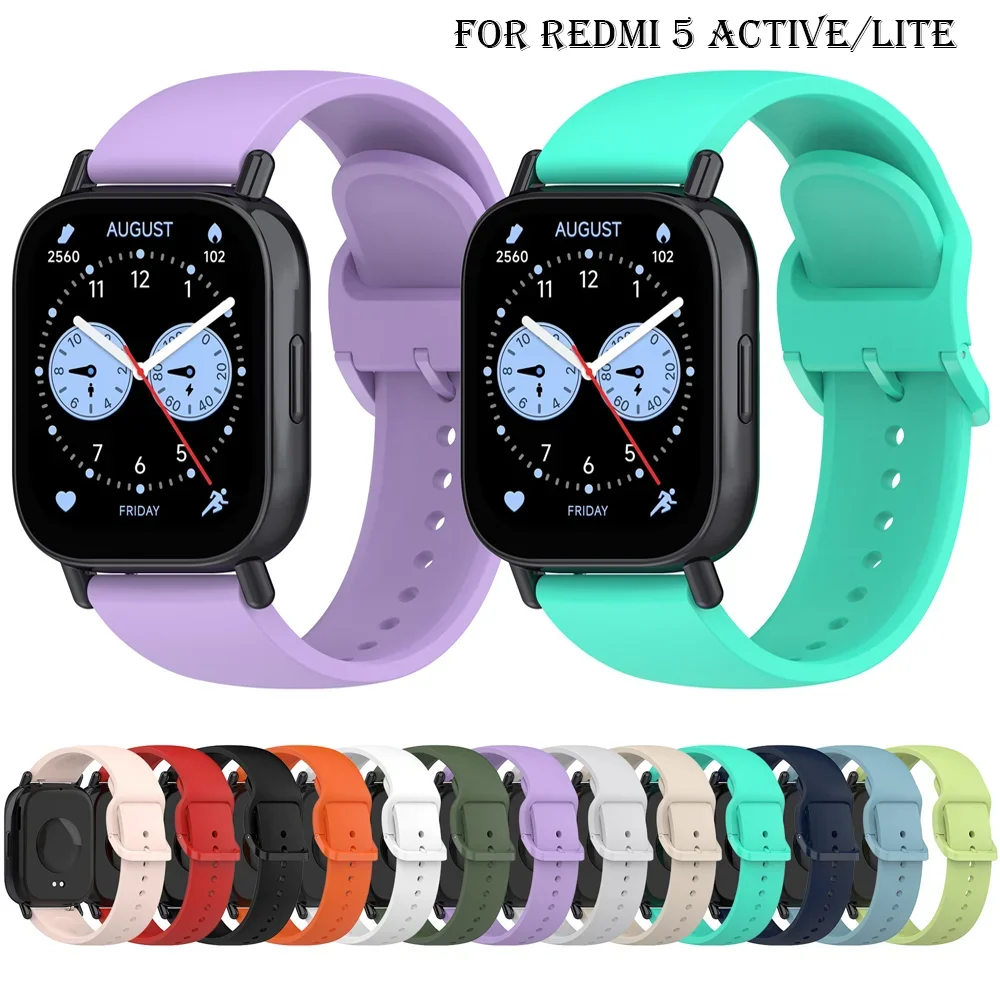 20 22mm Strap For Redmi Watch 5 lite Sport Band For Xiaomi Mi Watch 5 Active Silicone Wristband Bracelet smart Watch Accessories image 2
