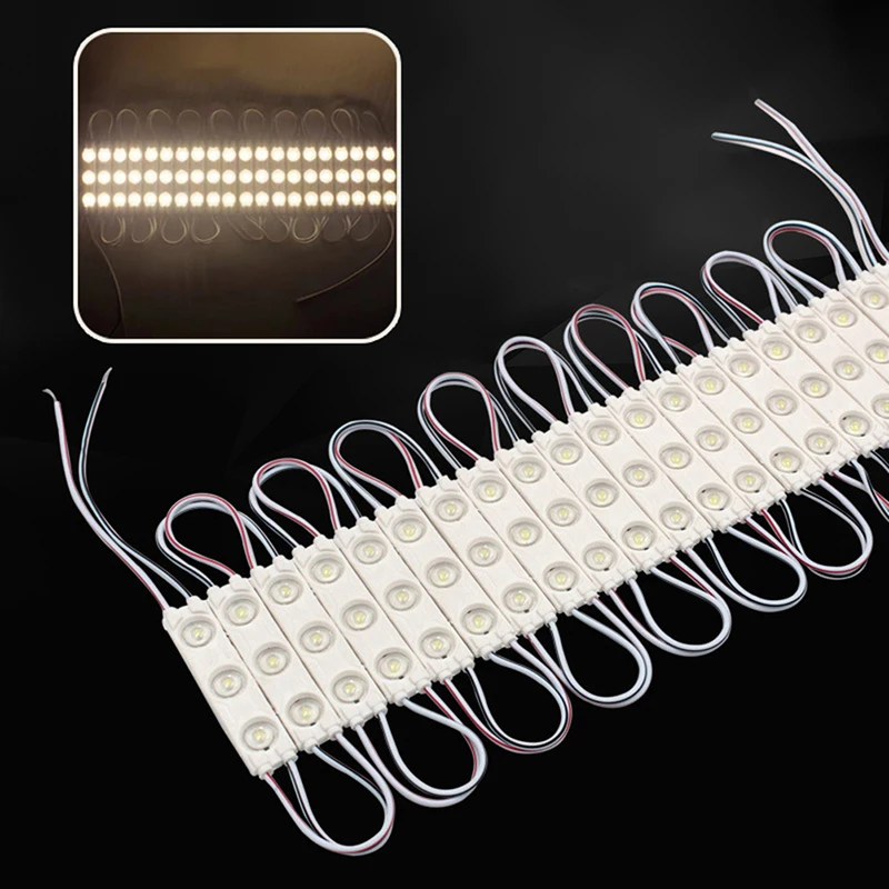20pcs/lot DC12V LED Module 3 SMD 5054 Cool White/Red Color Waterproof IP66 Super Bright Backlight for Signage