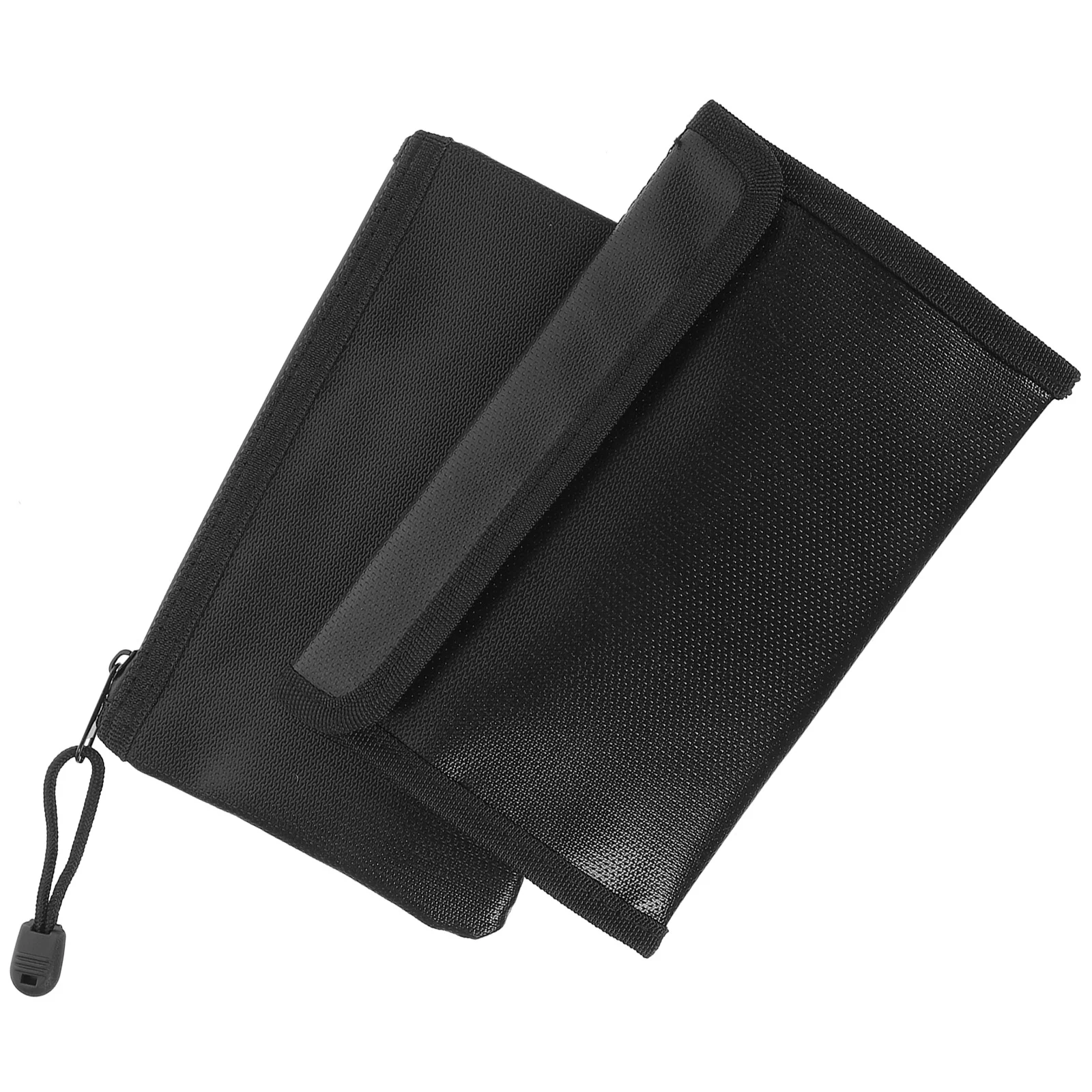 Fireproof File Bag Documents Zippered Pouch High Temperature Resistance Black Office