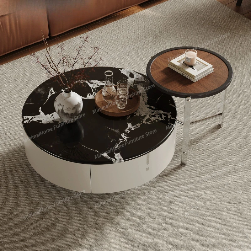 

Прочный и элегантный круглый журнальный столик с акцентным краем в стиле Ваби-Санти, современная мебель для гостиной, Stolik Kawowy XYCJ