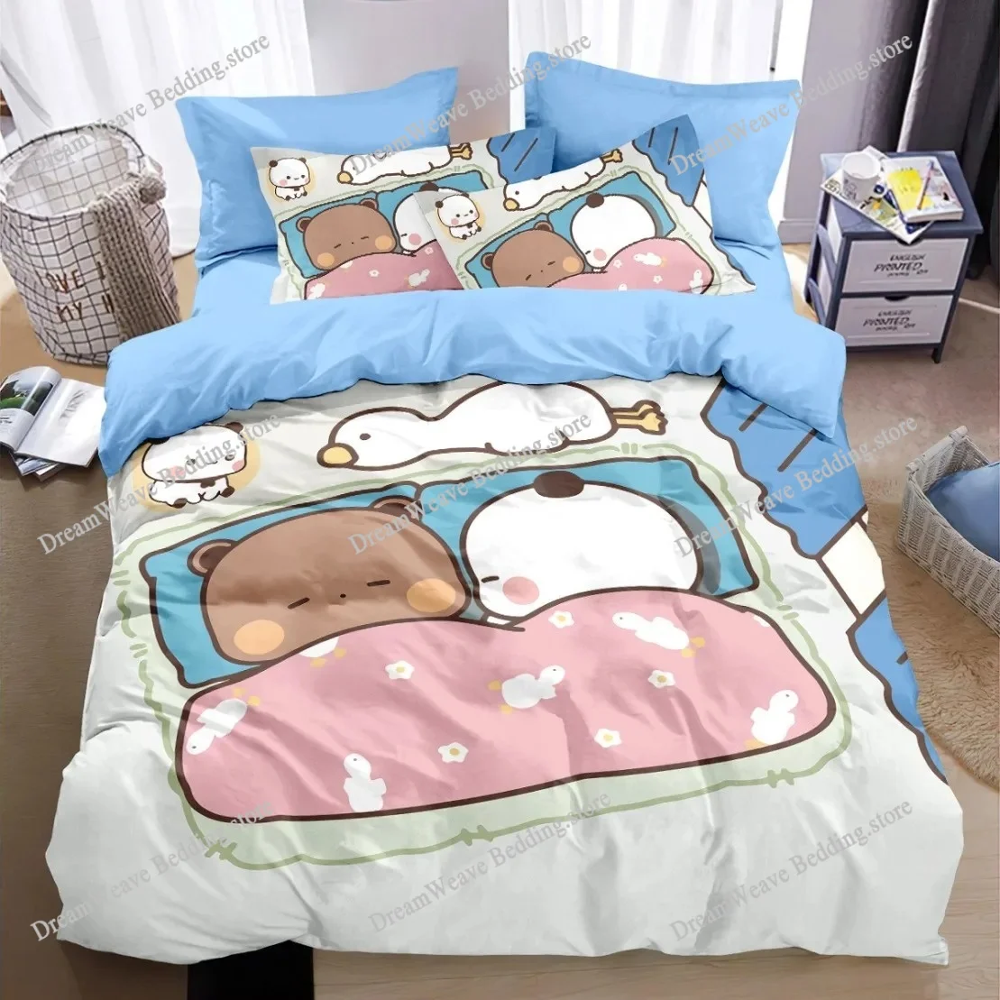 

Kawaii Bubu and Dudu 3D Printing Anime Bedding Set Duvet Cover Comforter Bed Single Twin Full King Queen Size Bedding Set Kids