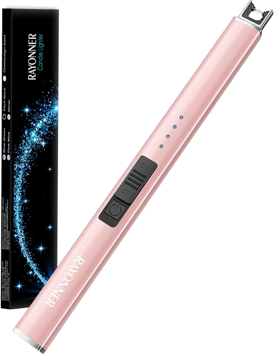 

Перезаряжаемая USB-зажигалка для свечей и кемпинга, цвет розовое золото, 1 шт.