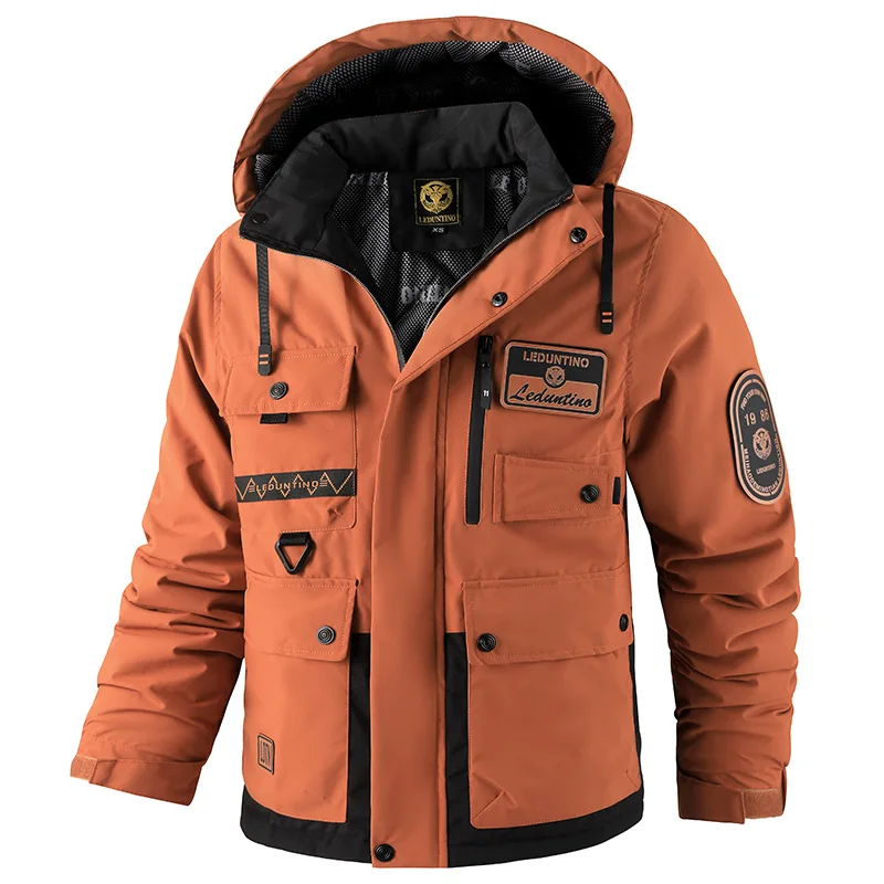 

New Arrived Men's Warm Parkas Clothing Male Thick Cotton Outdoor Warming Parkas Winter Men's Plus Size Hooded Waterproof Parkas
