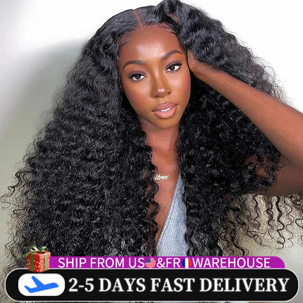 13x4 13x6 Deep Wave Lace Front Wig Human Hair Transparent Lace Frontal Wigs For Women Human Hair Wigs PrePlucked Lace Front Wig