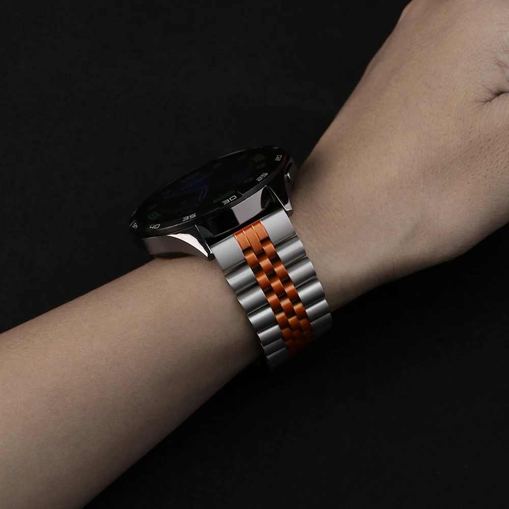 Huawei Watch 5 GT5pro 46mm GT2Pro GT346mm、Xiaomi Watch S4、Oppo Watch X対応 ビジネスブレスレット バンド 22mm ストラップ