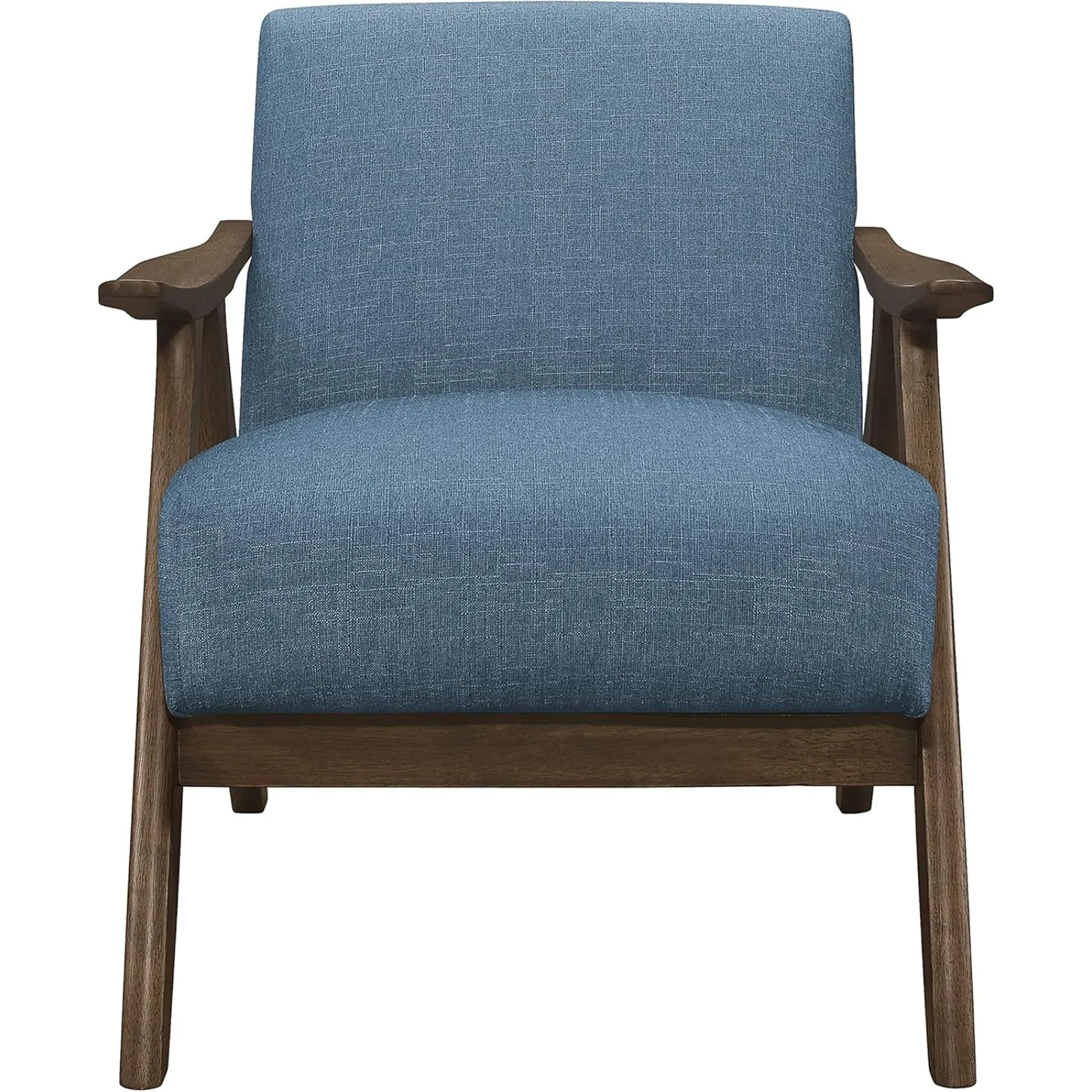 US Lexicon Mid Century Modern Accent Chair with Solid Wood Frame in Walnut Finish, Upholstered Living Room Lounge Arm Chair,