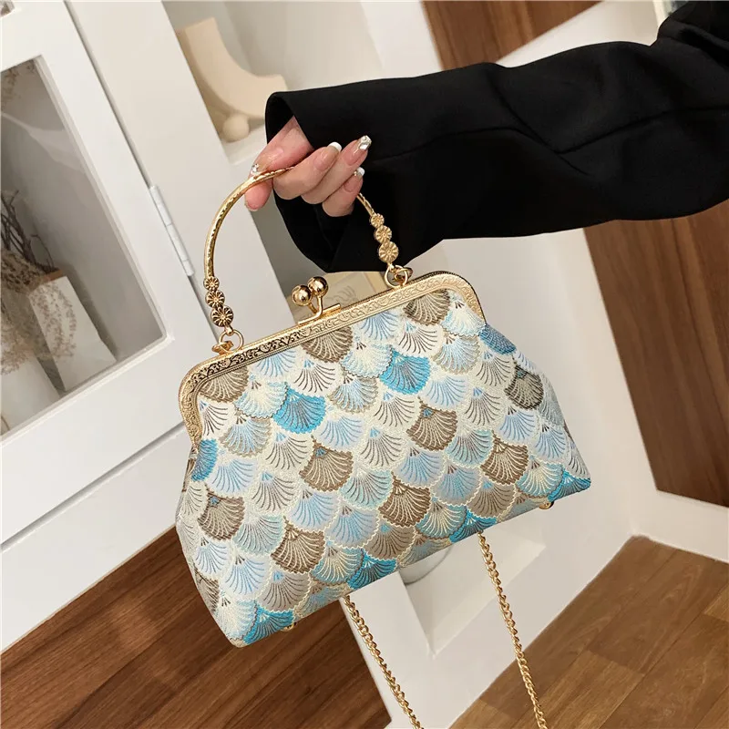 

women's bag Luxury handbags and purse 2023 fashion shoulder crossbody bags for women exquisite party Evening Clutch bag scallop