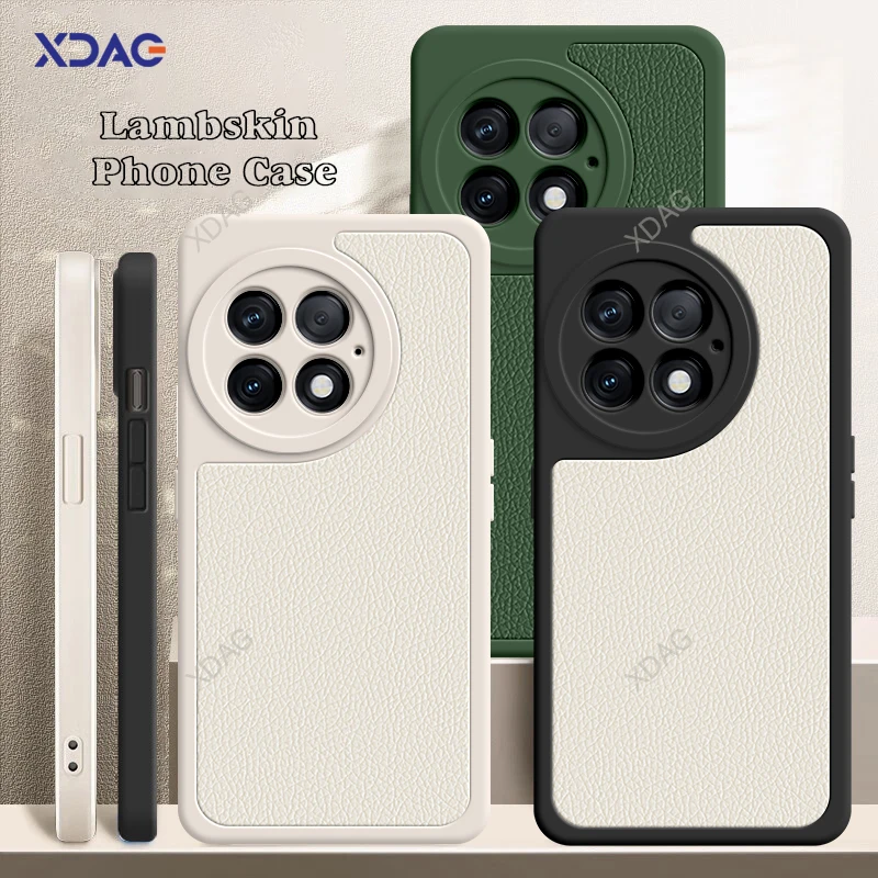 

Classic Square Phone Case for 1+ Oneplus Ace 2 Ace2 Pro 2Pro 2V 5G Lamb Skin Original Leather Back Cover Camera Protection Funda