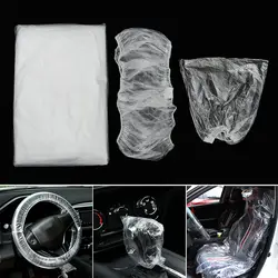 Universal 10/20/50pcs Car Steering Wheel Cover Seat Cover Car Lever Cover For Disposable Plastic Covers