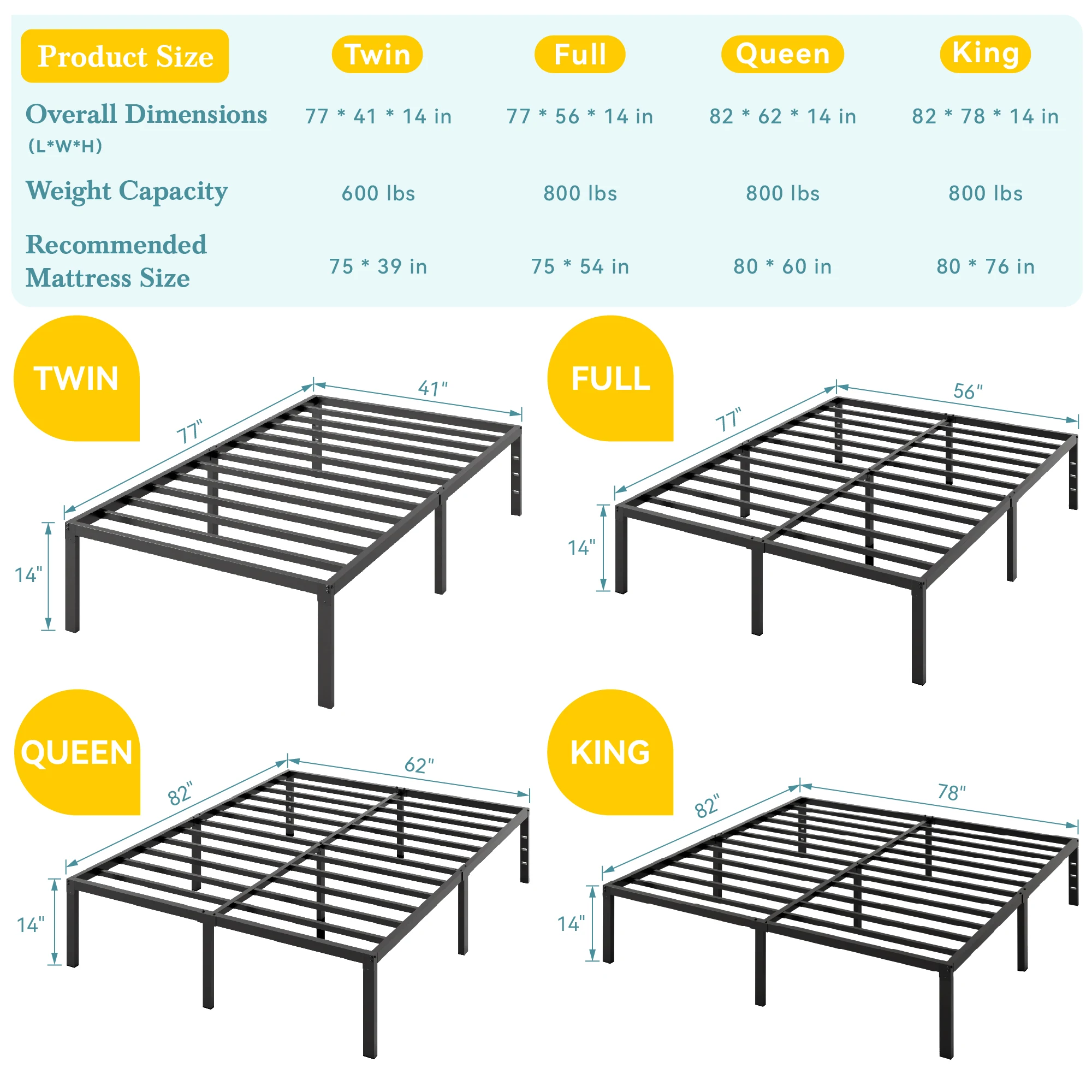 Thumbnail 3 - #18 Latest Metal Platform Beds Offers