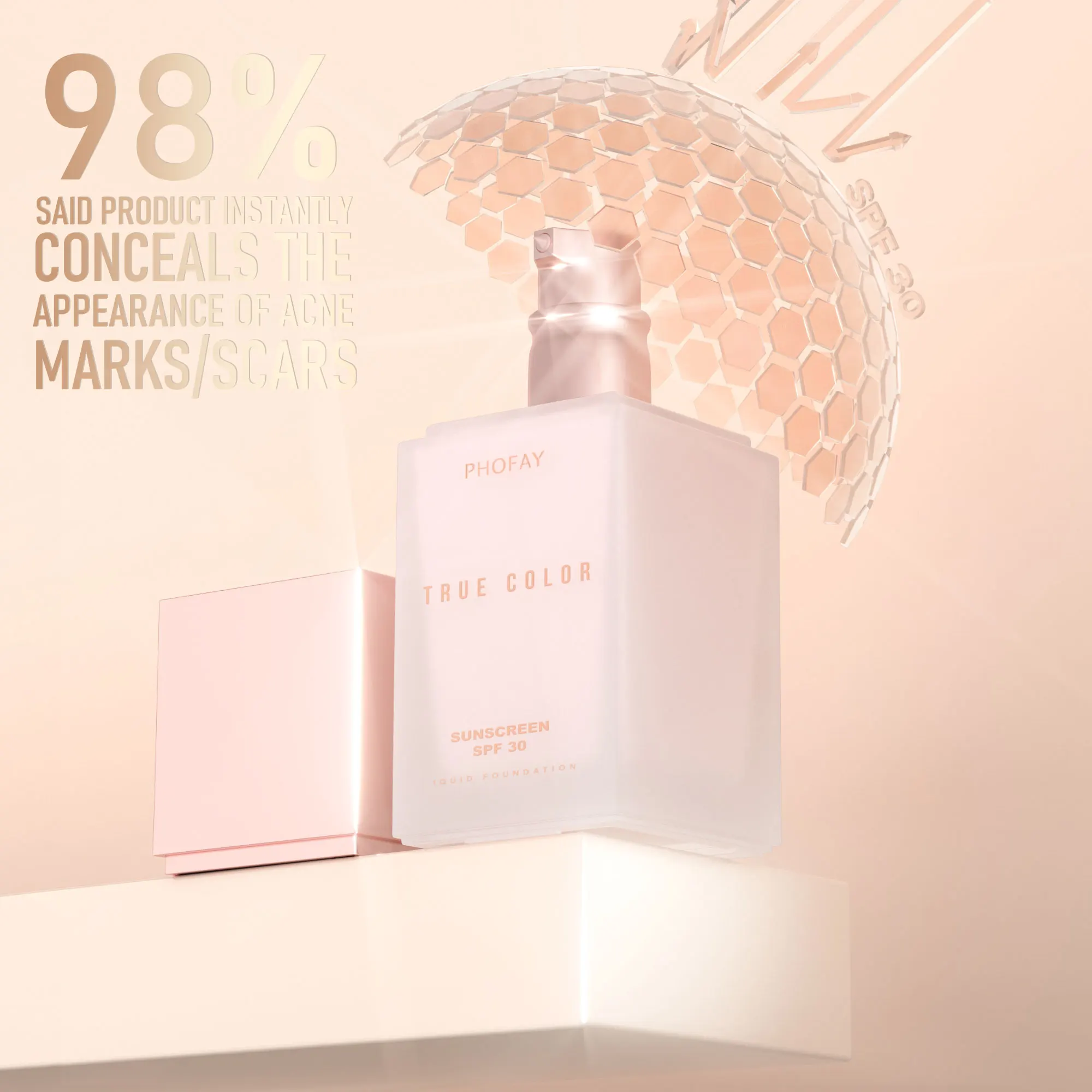 4 In 1 Foundation Long-wearing Moisturizing Waterproof Concealer Even Skin Tone SPF 30 Liquid Hydrating Full Coverage Concealer