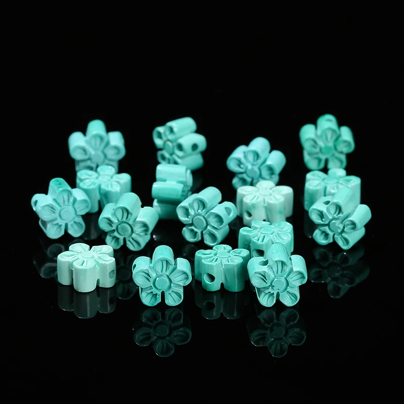 1 Pc Handmade Carved Flower Lucky Bead Natural Magnesite Monpine Spacer Charm Beads for Jewelry Making Diy Necklace Bracelet