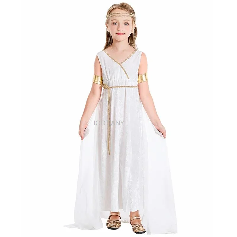 

Cosplay2024 Roman Pharaoh Cleopatra Robe Cosplay Suit Girl Boy Greek Goddess Athena Costume Carnival Halloween Fancy Party Dress