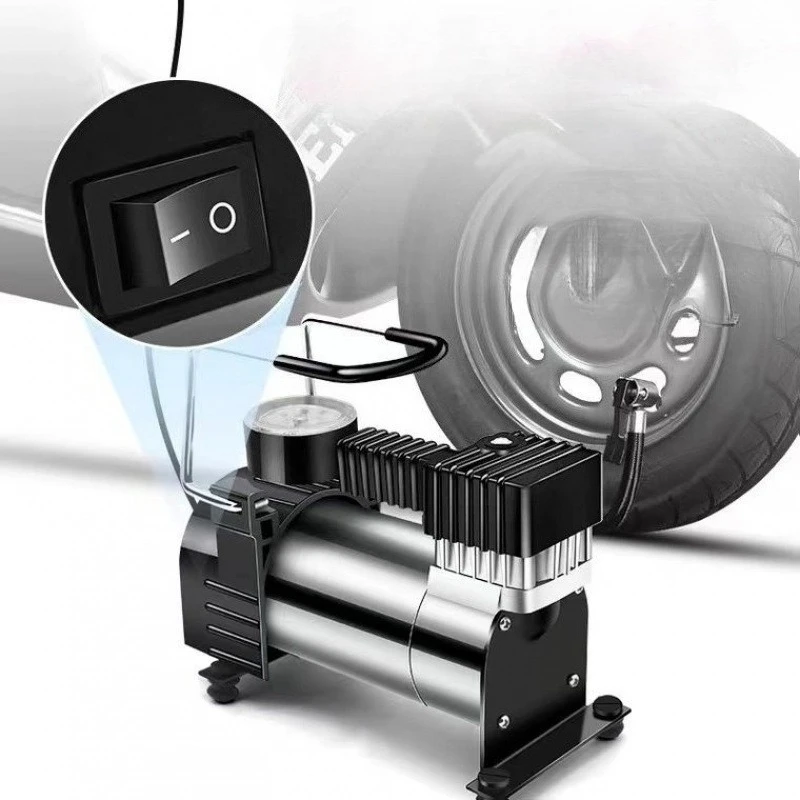 Single-cylinder Car Tire Air Compressor 12V Inflator Electric Pump with Pressure Gauge Portable Inflation Pump with LED Light - Image 6