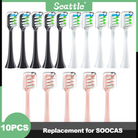 Replacement Brush Heads For XIAOMI MIJIA SOOCAS Sonic Electric Toothbrush DuPont Soft Suitable Vacuum Bristle Nozzles 10PCS