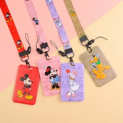 Disney Minnie Mickey Card Holders Lanyards Girls Door Card Case Hanging Rope Badge Holder Neck Strap Business Card Small Gift