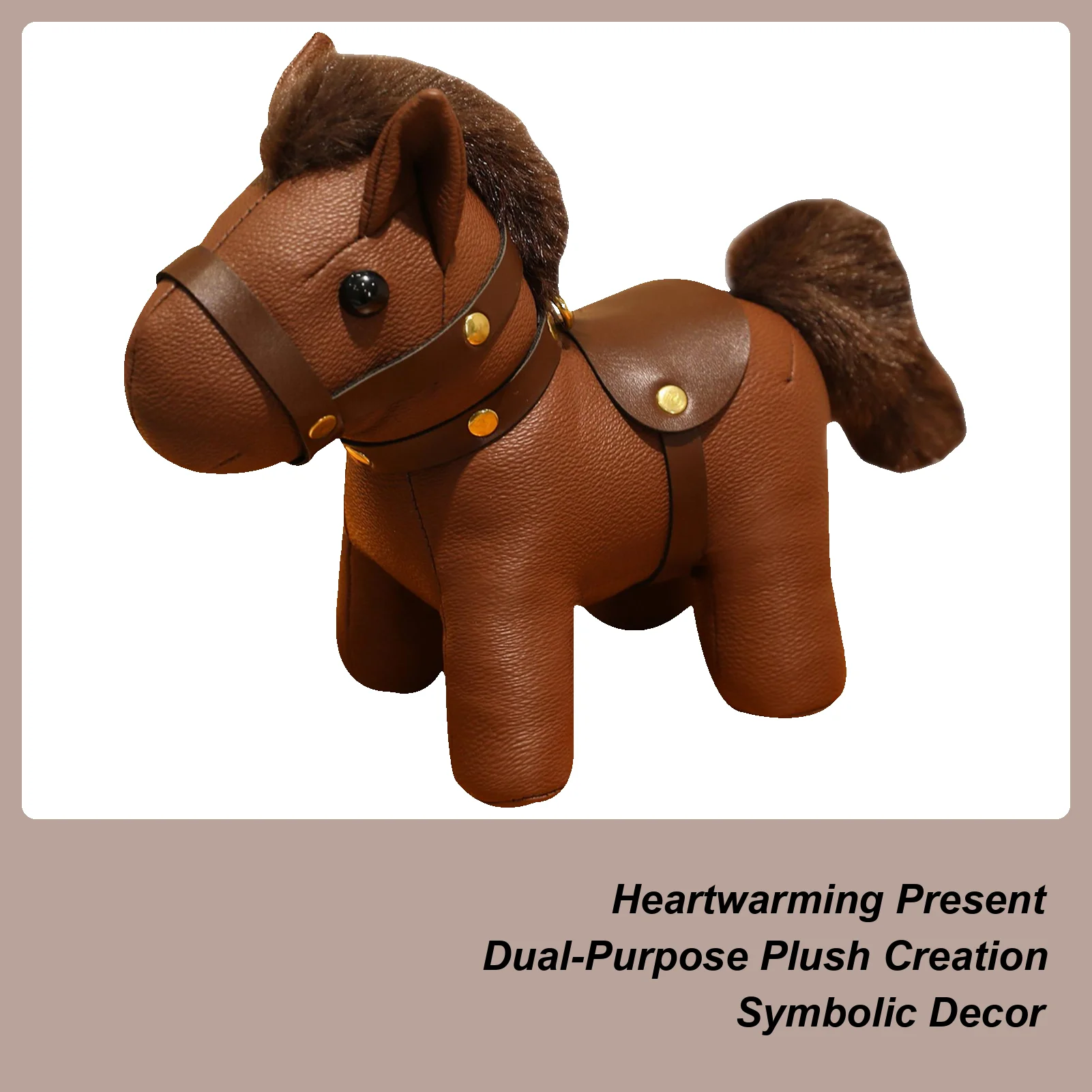 الجلود الحصان حقيبة سحر لطيف سيارة زخرفة سنة الحصان أفخم دمية 2026 سنة الحصان ألعاب من نسيج مخملي هدايا السنة الجديدة #1